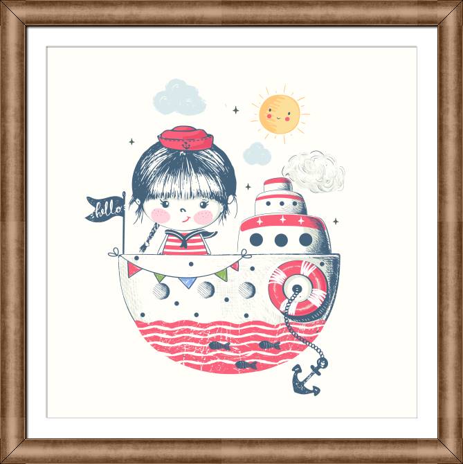 Картины в рамке, багете The girl in the boat