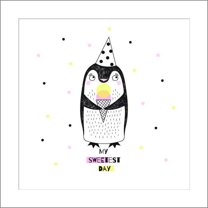 Paintings, photos from Passepartout Penguin with ice cream