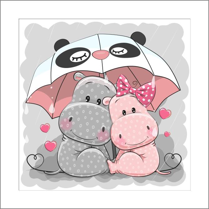 Paintings, photos from Passepartout Hippo under the umbrella