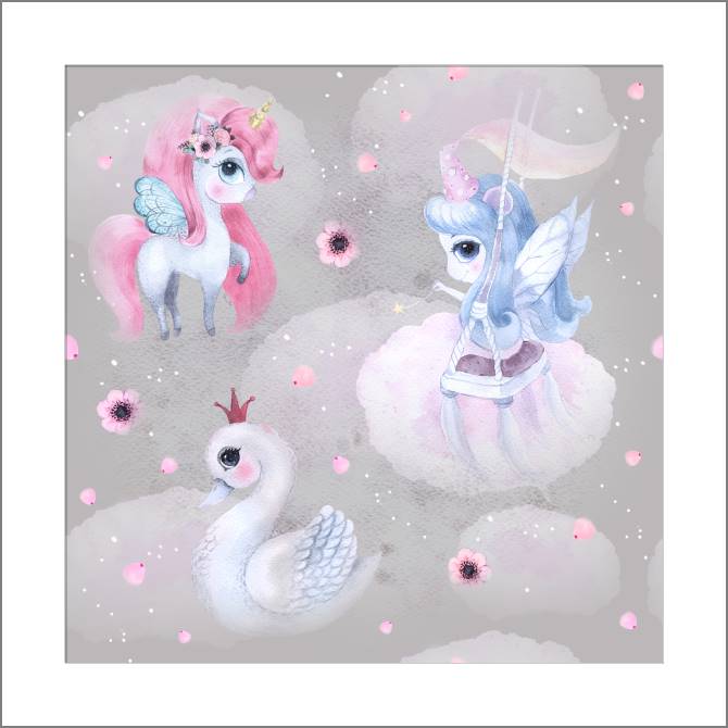 Paintings, photos from Passepartout Unicorn, fairy and Swan