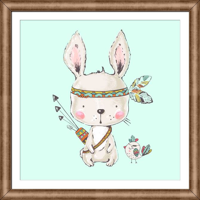 Картины в рамке, багете Bunny Indian