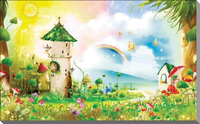 Купить и печать на заказ Картины на пластике, пеноркартоне Сказочные домики