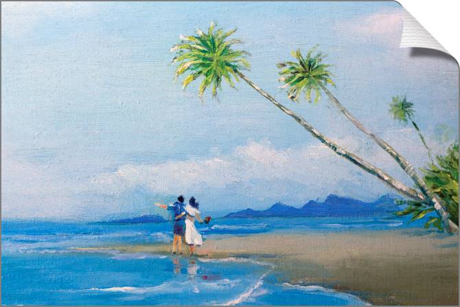 Купить и печать на заказ Картины на холсте Пара на безлюдном пляже