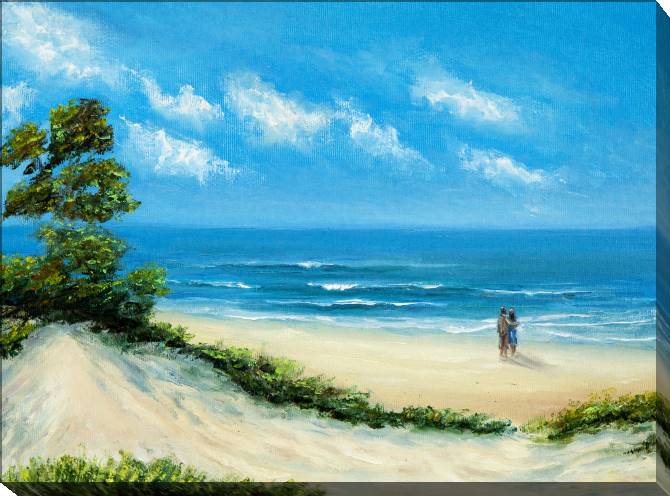 Paintings on canvas Loving couple on the beach