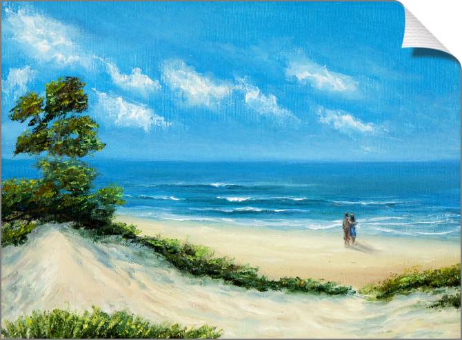 Купить и печать на заказ Картины Влюбленная пара на пляже