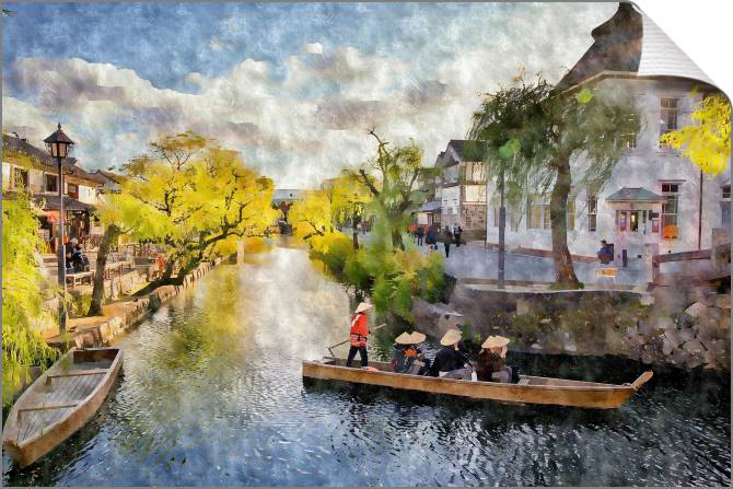 Купить и печать на заказ Картины на холсте Город Окаяма, Япония