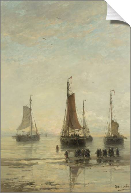 Купить и печать на заказ Картины на холсте Схевенингенские бомы перед постановкой на якорь