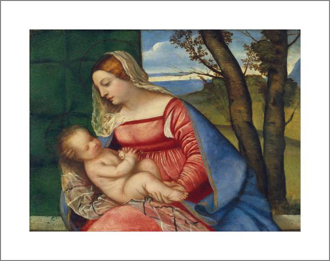 Paintings, photos from Passepartout Madonna and child (Titian)