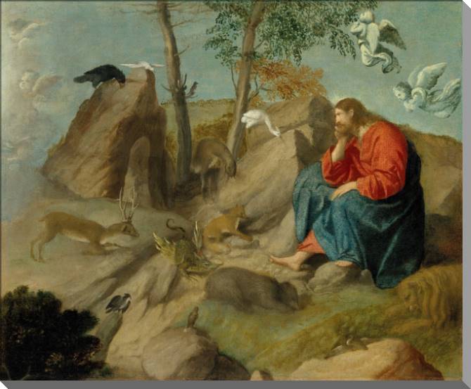 Купить и печать на заказ Картины на пластике, пеноркартоне Христос в пустыне