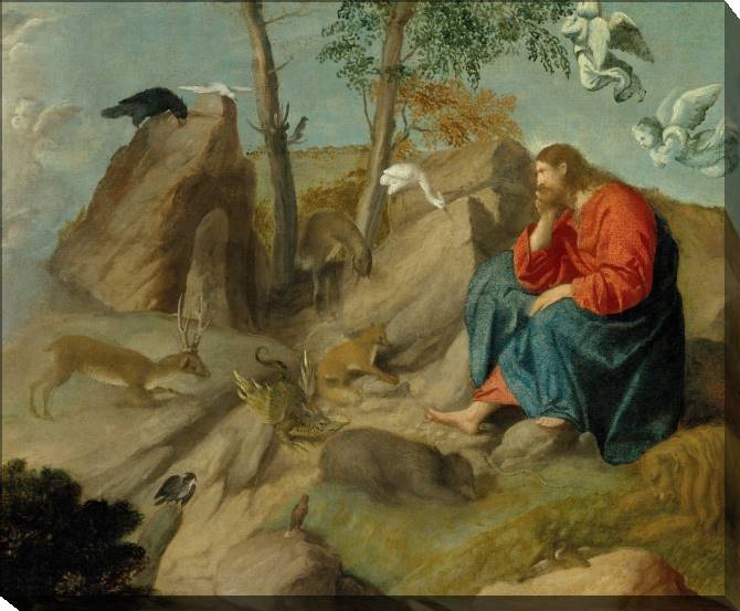 Paintings on canvas Christ in the desert (Moretto da Brescia)