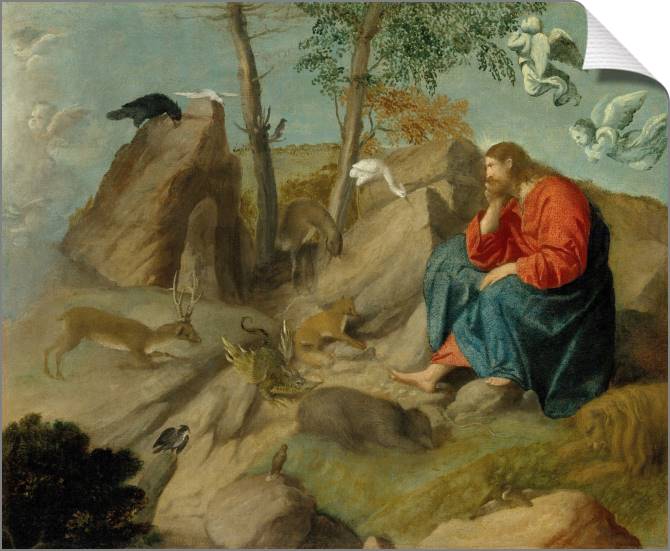 Купить и печать на заказ Картины на холсте Христос в пустыне