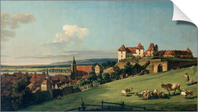 Купить и печать на заказ Картины на холсте Вид Пирны от замка Зонненштайн