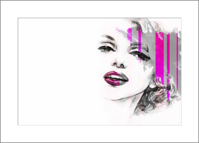 Paintings, photos from Passepartout Portrait of Monroe watercolor