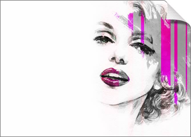 Купить и печать на заказ Картины на холсте Портрет Монро акварелью