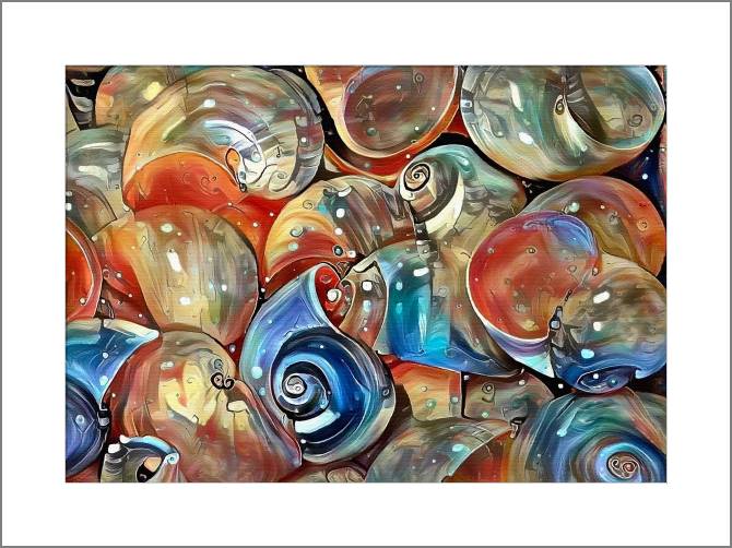 Paintings, photos from Passepartout Snail shells