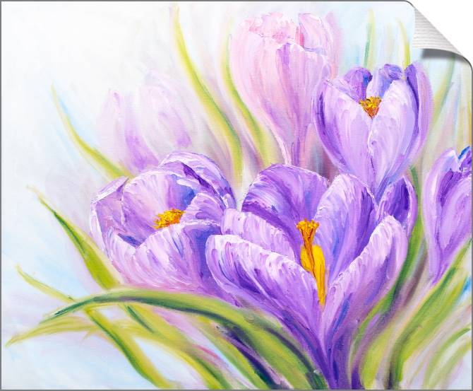 Картины на холсте Crocuses painting