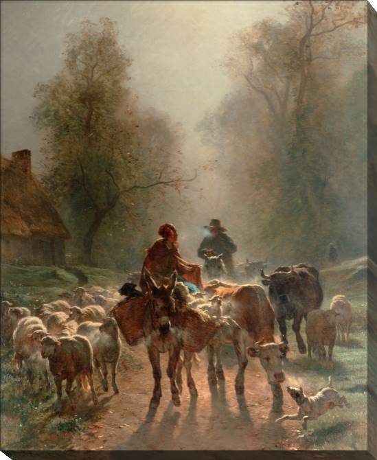 Paintings on canvas Departure to the market (constant Troyon)