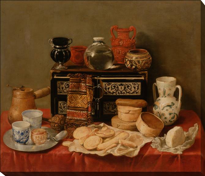 Paintings on canvas Still life with black chest (Antonio de Pereda)