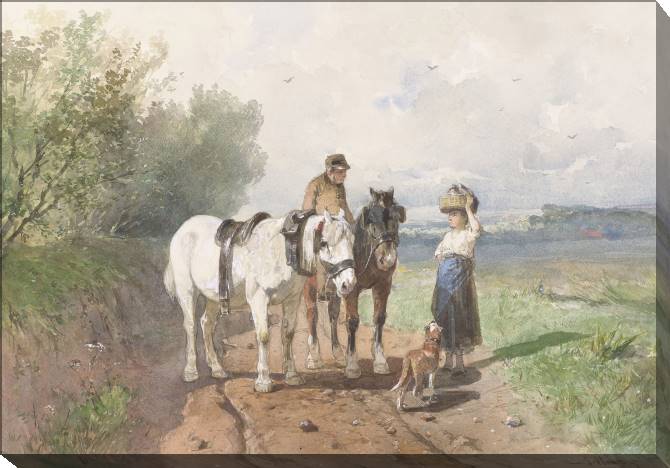 Paintings on canvas Conversation on a country road (Anton Mauve)