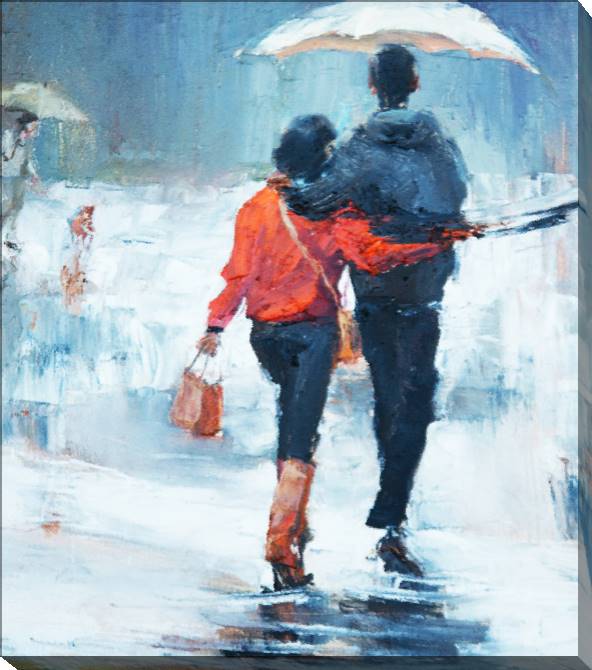 Купить и печать на заказ Картины на холсте Романтика под дождем