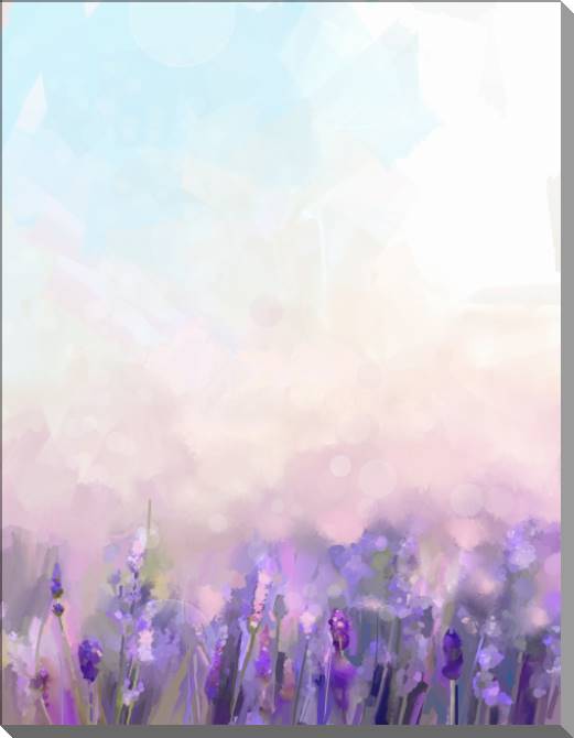 Купить и печать на заказ Картины на пластике, пеноркартоне Поле фиолетовых цветов