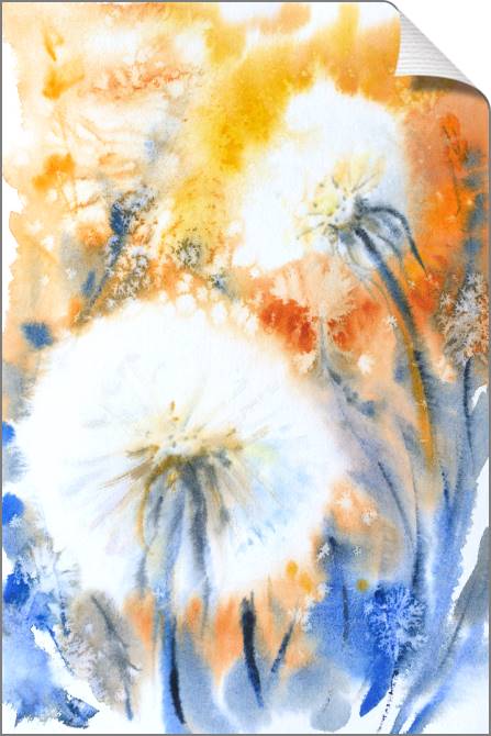 Картины на холсте Dandelions watercolors