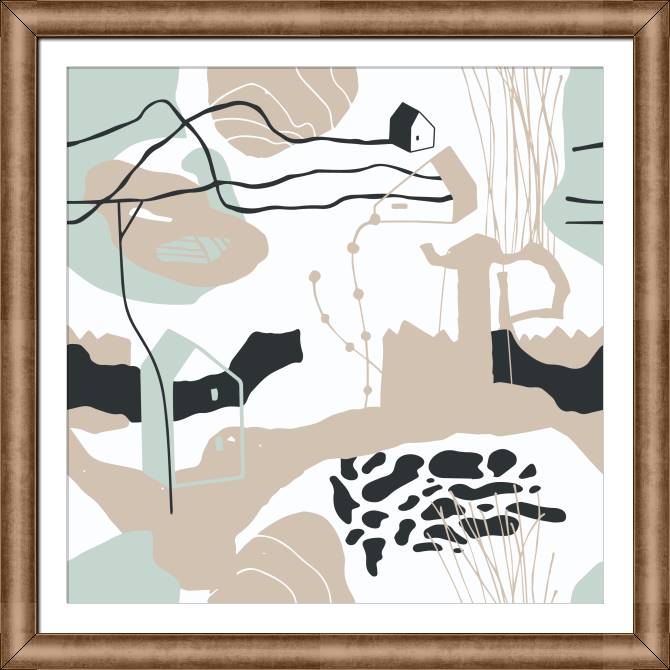 Картины в рамке, багете Abstract landscape in pastel colors