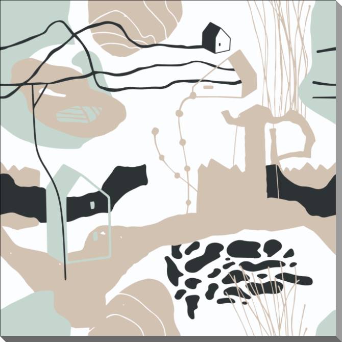 Купить и печать на заказ Картины на пластике, пеноркартоне Абстрактный пейзаж в пастельных тонах