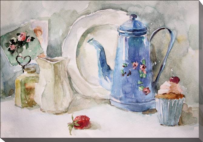 Картины на холсте Delicate still life with cake