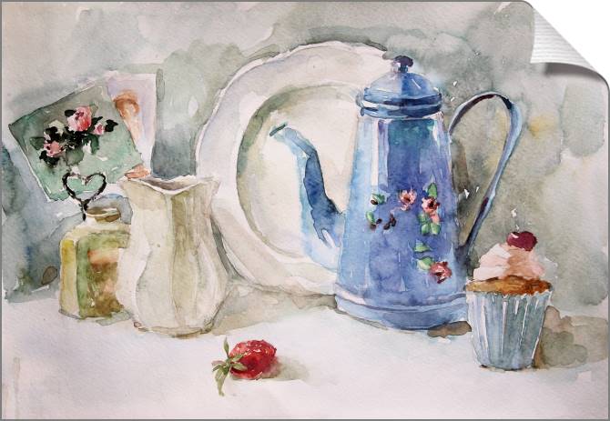 Купить и печать на заказ Картины на холсте Нежный натюрморт с пирожным