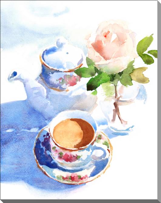 Купить и печать на заказ Картины на пластике, пеноркартоне Чашка чая на утреннем свету