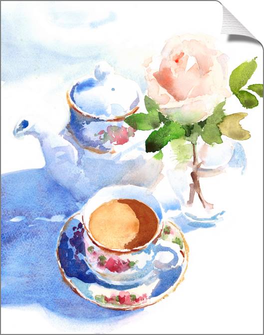 Купить и печать на заказ Картины на холсте Чашка чая на утреннем свету