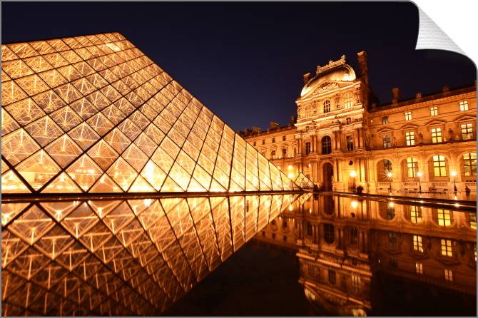 Купить и печать на заказ Картины на холсте Фото Лувра, Париж
