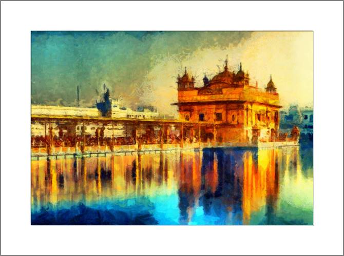 Paintings, photos from Passepartout The Golden temple in Amritsar, India