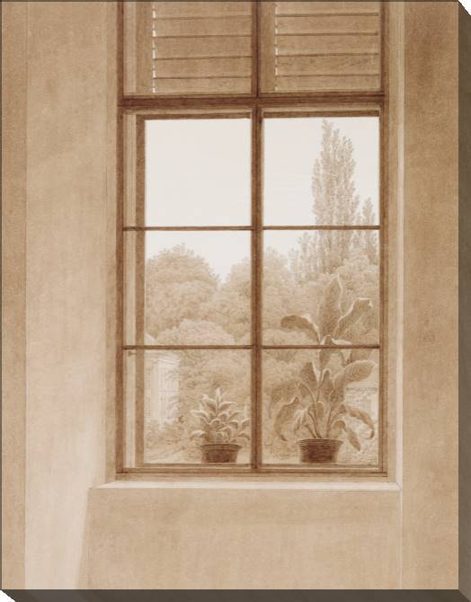 Картины на холсте The window overlooks the Park (Caspar David Friedrich)