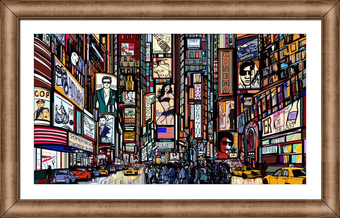 Paintings on canvas Times square - vector illustration