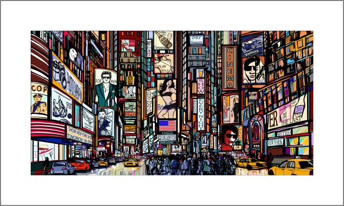 Paintings, photos from Passepartout Times square - vector illustration
