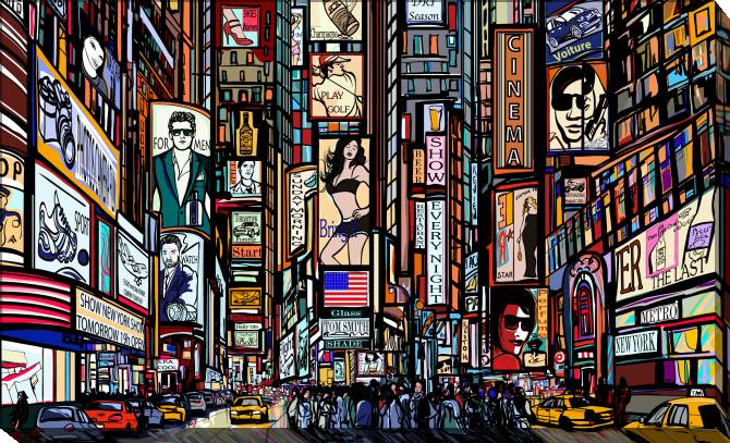 Картины на холсте Times square - vector illustration