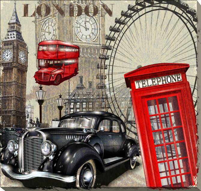 Картины на холсте London vintage