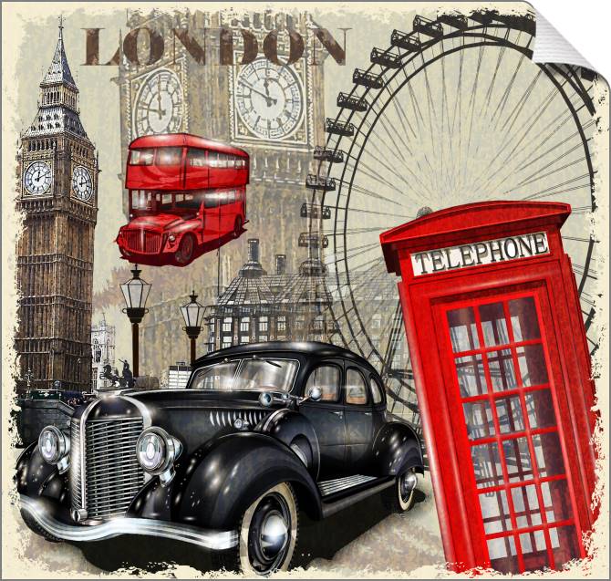 Купить и печать на заказ Картины на холсте Лондонский винтажный