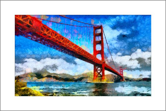 Paintings, photos from Passepartout San Francisco Golden bridge