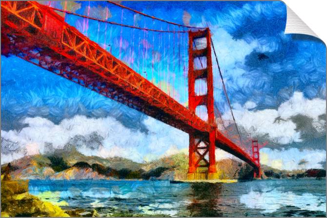 Купить и печать на заказ Картины на холсте Сан-Франциско Золотой мост