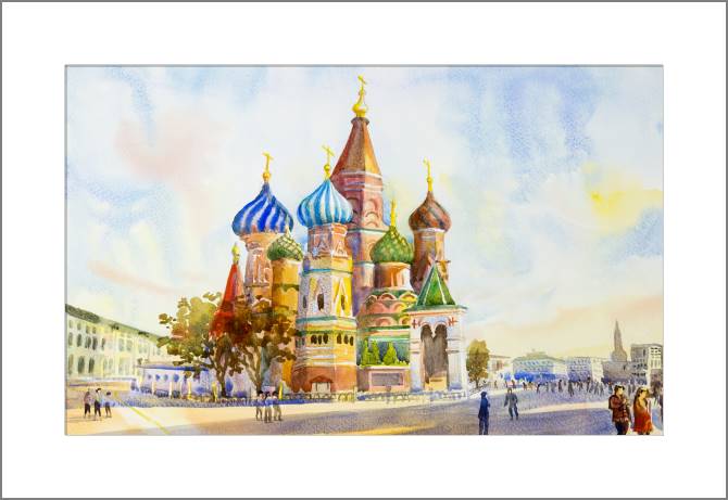 Paintings, photos from Passepartout St. Basil's Cathedral on red square