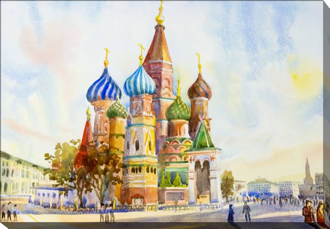 Картины на холсте St. Basil's Cathedral on red square