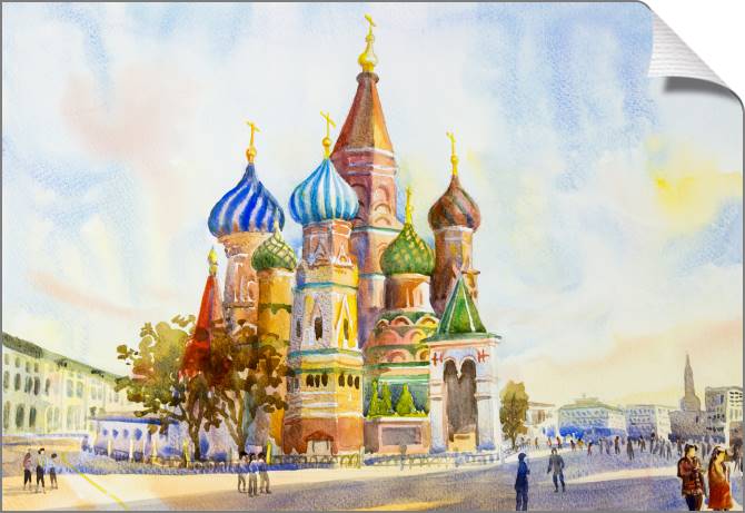 Купить и печать на заказ Картины на холсте Собор Василия Блаженного на Красной площади