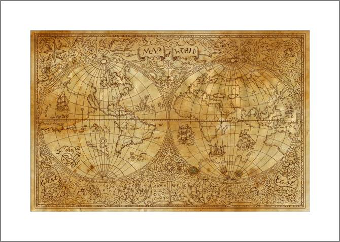 Paintings, photos from Passepartout Vintage ancient map