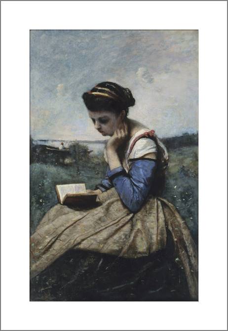 Paintings, photos from Passepartout Woman reading (Camille Corot)