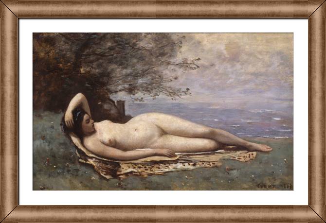 Картины в рамке, багете Bacchante by the sea (Camille Corot)