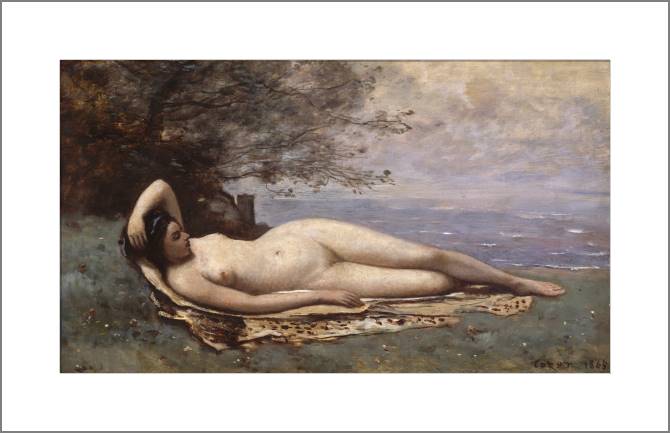 Paintings, photos from Passepartout Bacchante by the sea (Camille Corot)