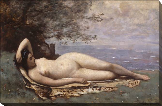 Paintings on canvas Bacchante by the sea (Camille Corot)